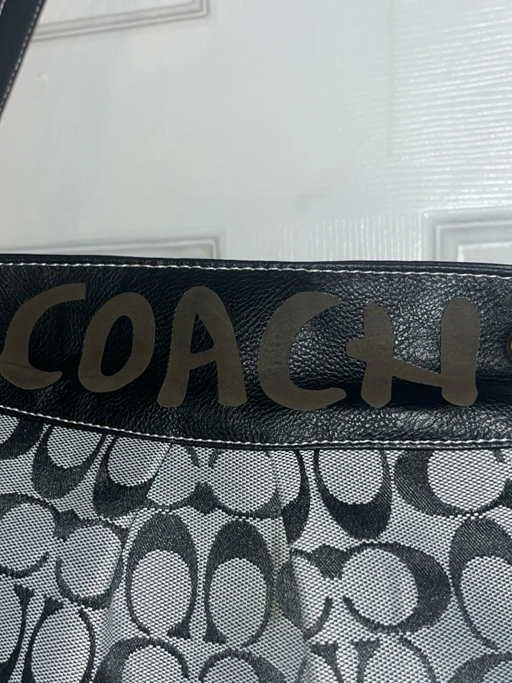 Coach Black and Gray Signature Tote
